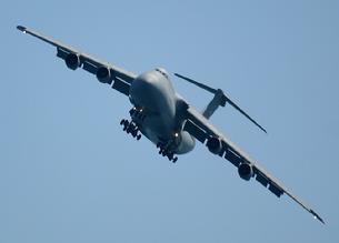 C-5 Galaxy turning final on landing approach