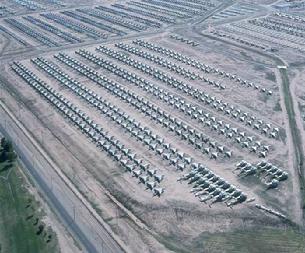 Davis Monthan AFB Boneyard in Tucson, Arizona. This is where all aircraft come to be disassembled for parts