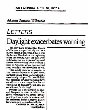 Daylight savings time warning