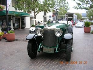 1925 Diamler-Benz unloaded at the car show in downtown Monterey, CA