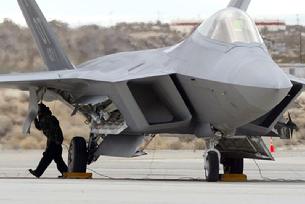 F-22 Raptor with doors open and variable engine inlets