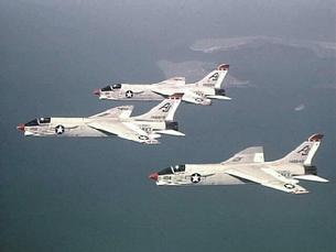 F-8 Crusader in formation