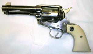 Ruger - Vaquero - .45 Colt - Single-Action Revolver - 6 Shot - 4.62 Inch Barrel - White Grips